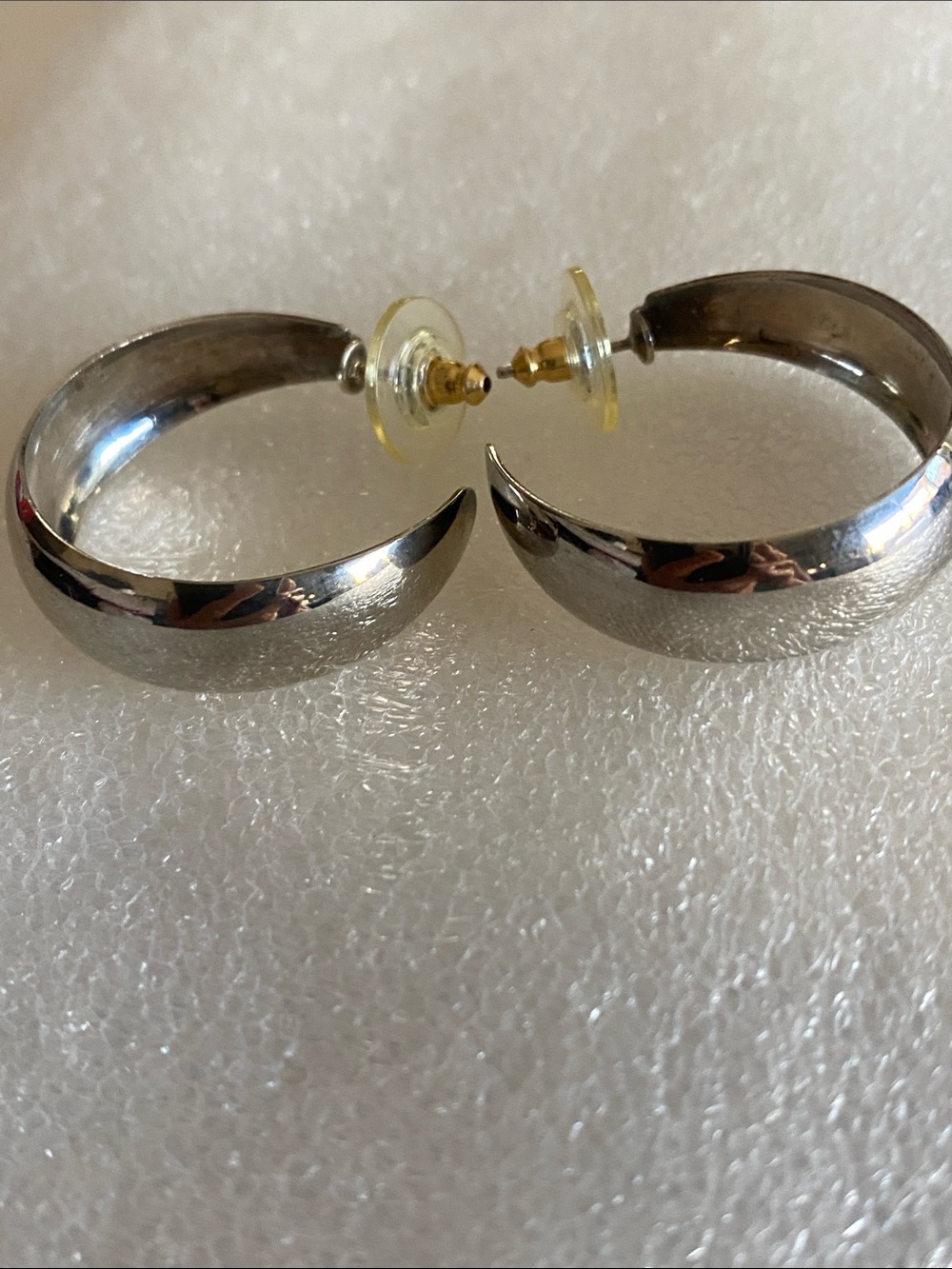 Classic Silver Half-Hoop Women's Earrings